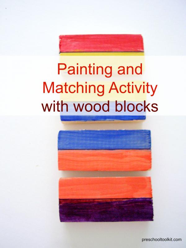Wood blocks paint activity for kids