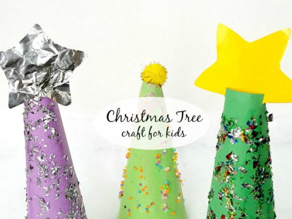 easy paper Christmas tree craft for kids
