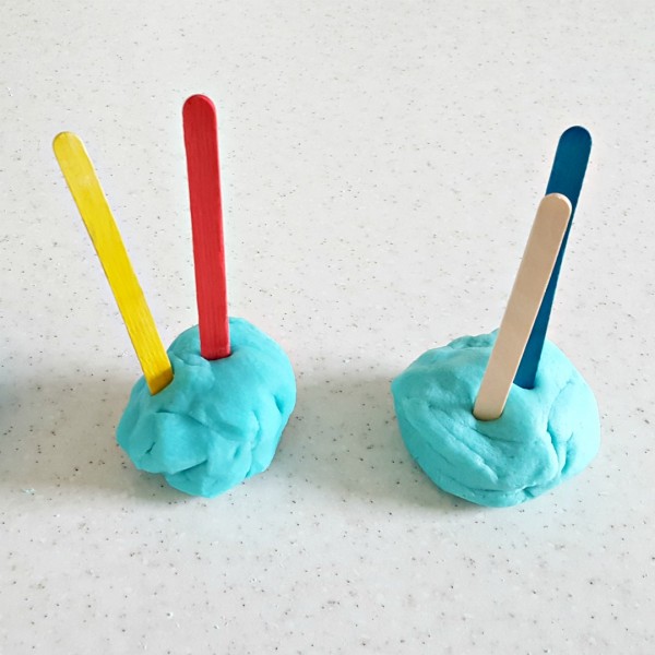 Homemade play dough for hands on preschool and toddler fine motor sensory play