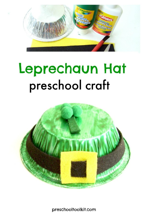 Preschool St. Patricks Day craft leprechaun hat