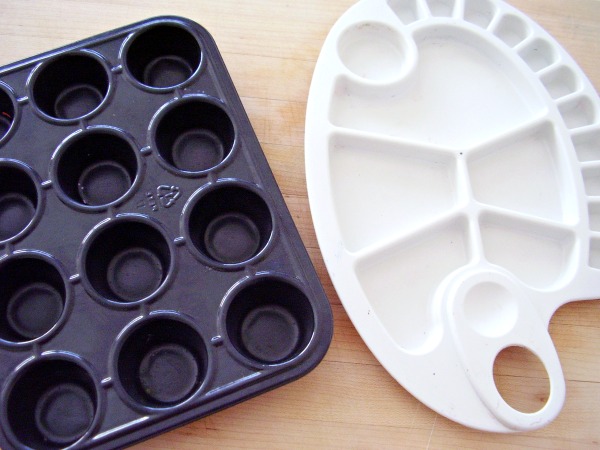 Recycle a mini muffin tin for kids craft projects