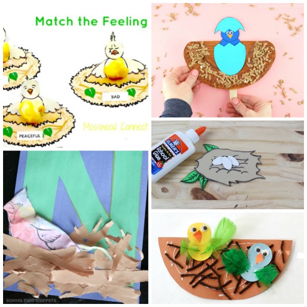 Bird nest printables for kids crafts