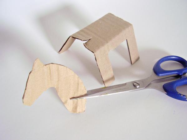 Cardboard animals kids craft for pretend play