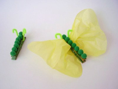 Caterpillar to butterfly craft for kids