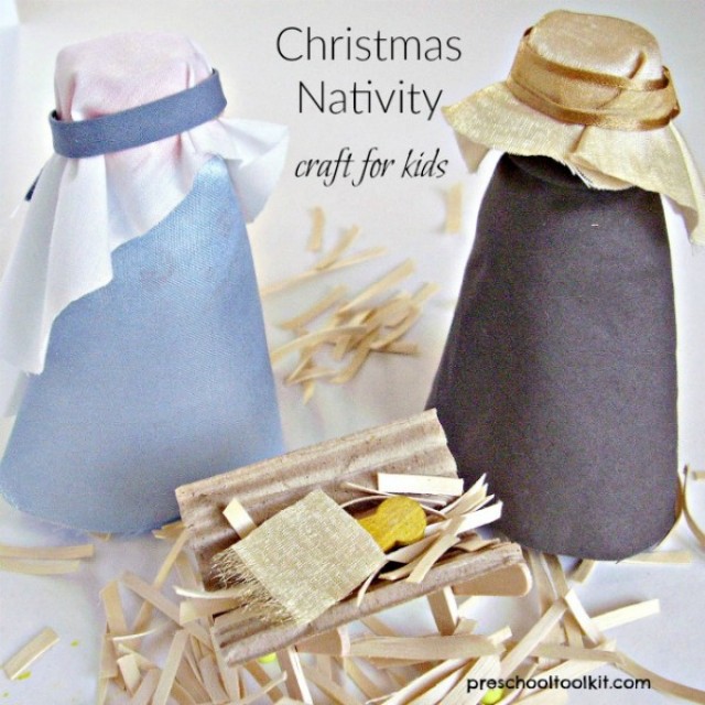 Christmas nativity family craft easy to make with recyclables
