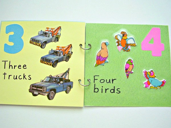 Colorful book pages promote early counting 