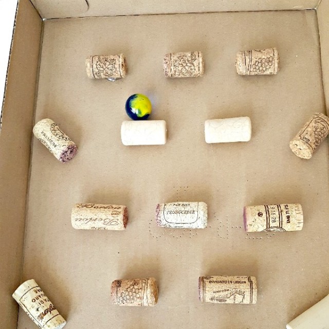 Easy to make marble maze with corks