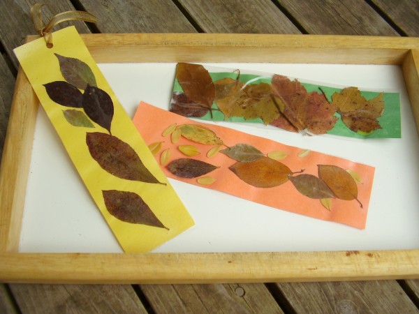 Fall leaves bookmarks craft for kids