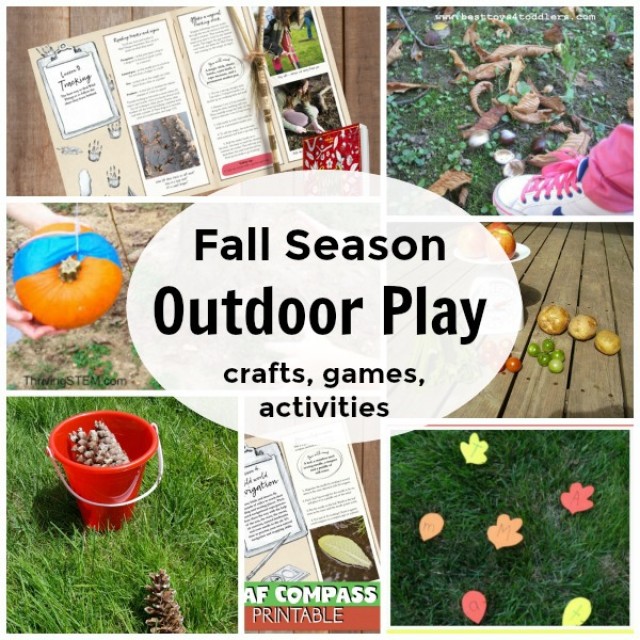 Fall season outdoor play crafts games activities for kids