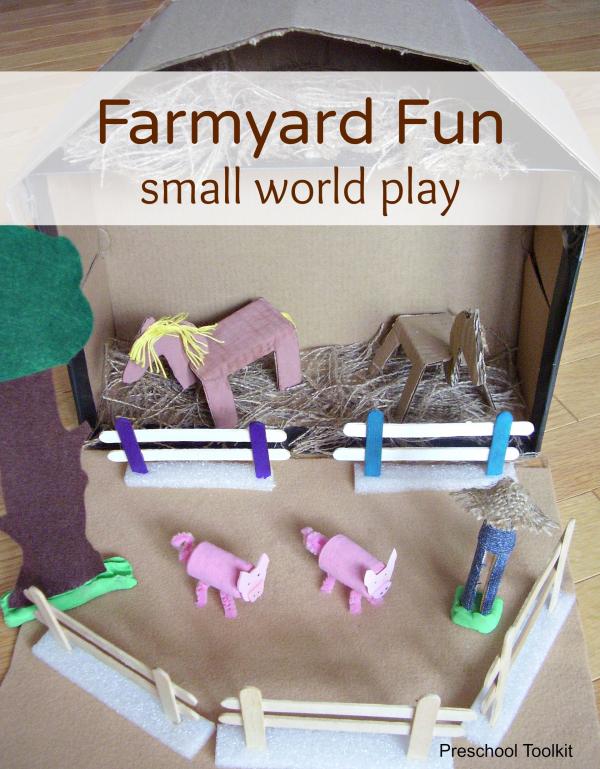 Farmyard small world play for kids