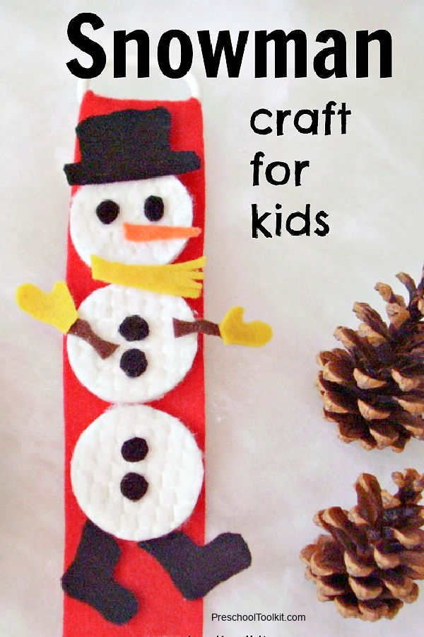 snowman STEM felt craft for preschool and kindergarten