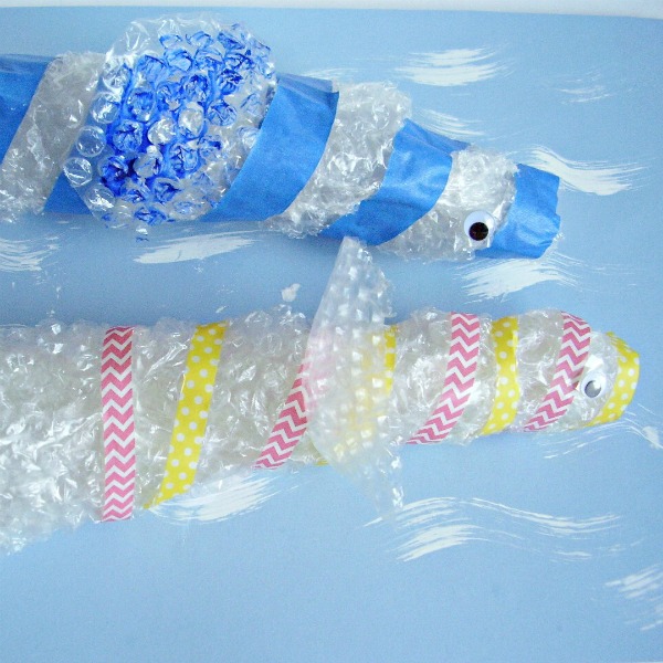 Fish craft with bubble wrap