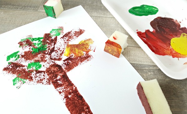 Foam shapes stamps for preschool painting activity