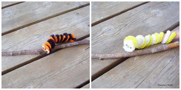 Fuzzy caterpillars kids can make