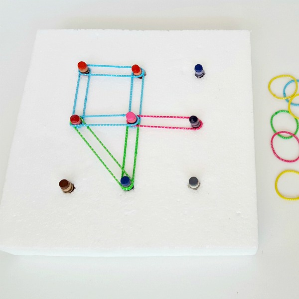Geoboard easy to make for kids fine motor and math play