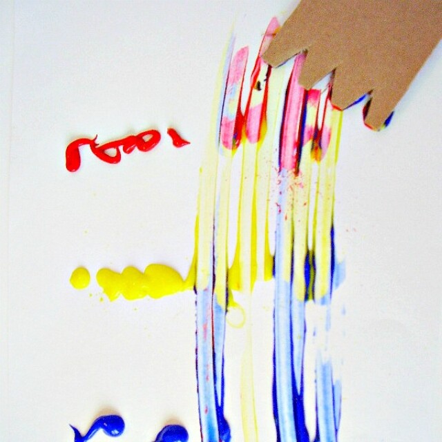 Homemade paint tools for kids activities