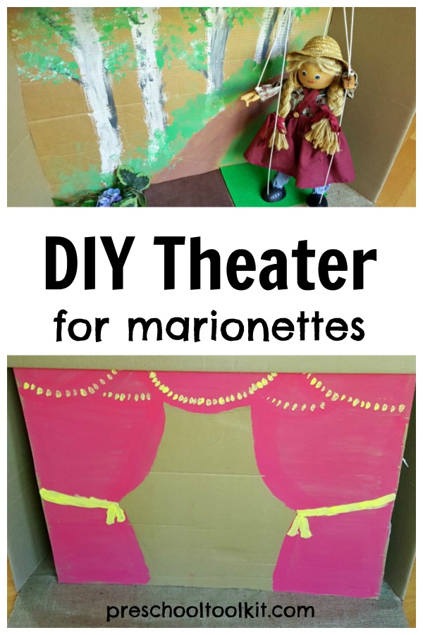 Homemade puppet theater for marionettes