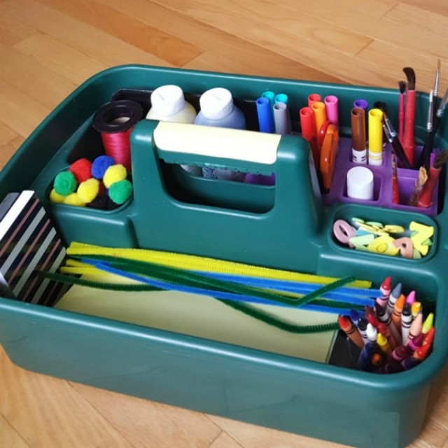Make a go to craft box for crafting with toddlers and preschoolers