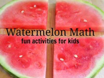 Preschool math activities with a watermelon