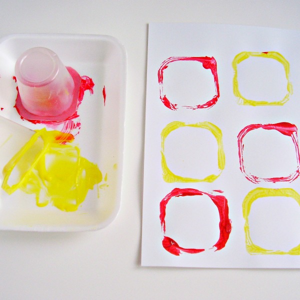 Painting with preschoolers using recyclables