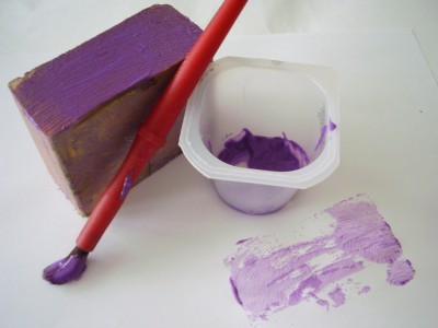 Painting with wood blocks 