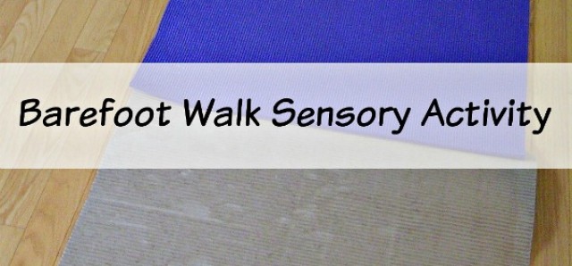 Preschool indoor sensory activity barefoot