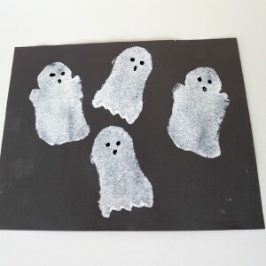 painting ghosts preschool art activity
