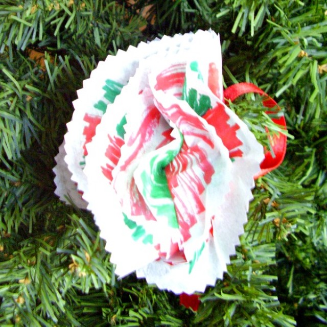 Tissue paper ornament preschool craft