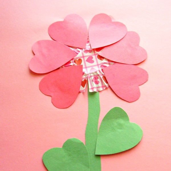 valentine heart flowers craft