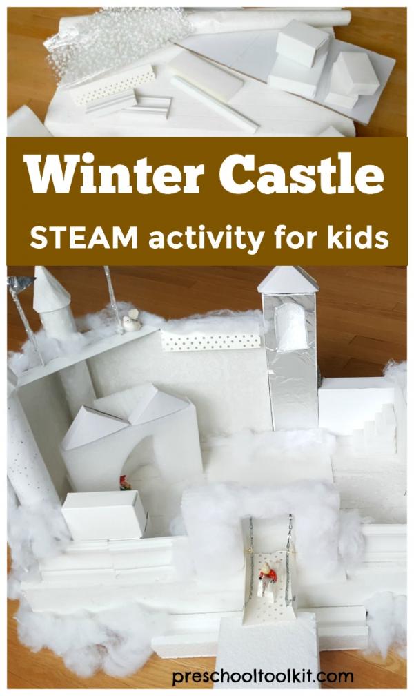 Winter castle STEAM activity for kids