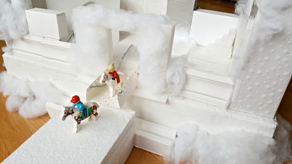 Winter castle with drawbridge kids craft and activity