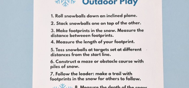 Winter preschool science with snow and ice