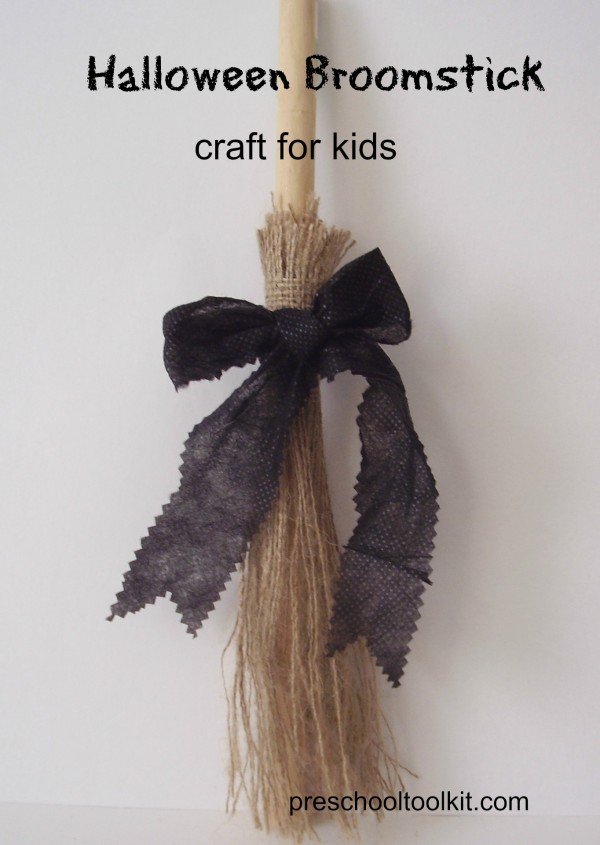 Kids can make a broomstick craft to decorate for Halloween