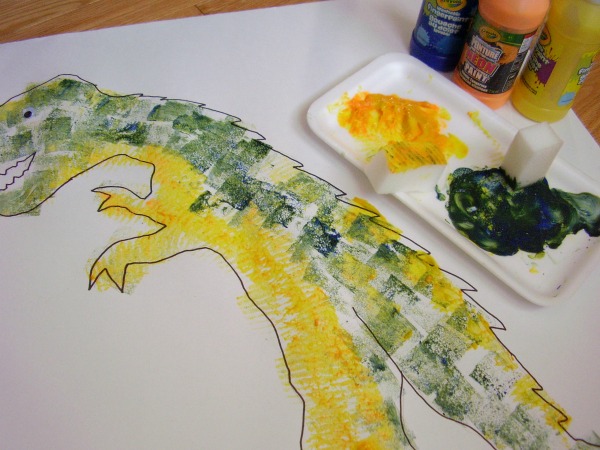 Dinosaur shadow painting activity