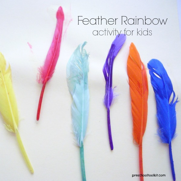 Feather Rainbow Color Sorting Activity for Preschoolers » Preschool Toolkit