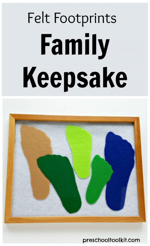 Felt footprints family keepsake craft