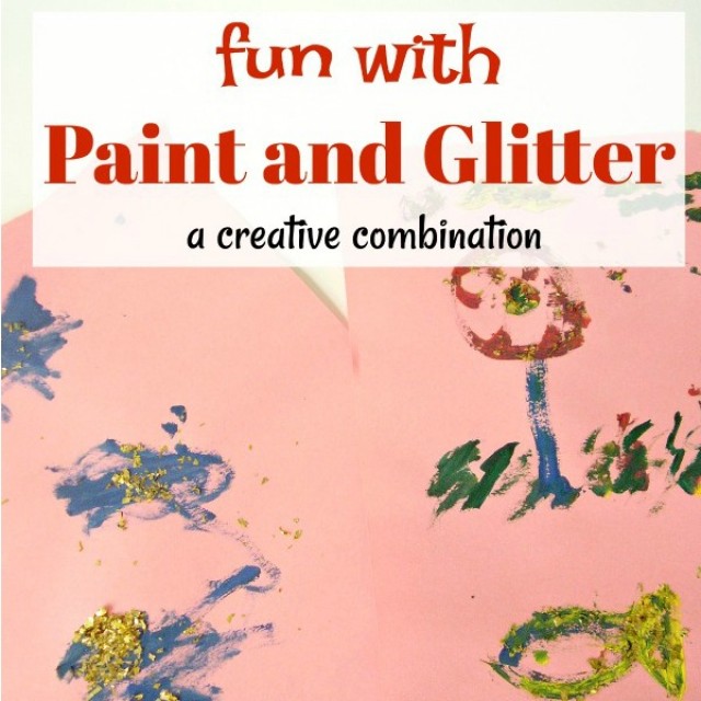 Fun with paint and glitter process art activity for preschoolers