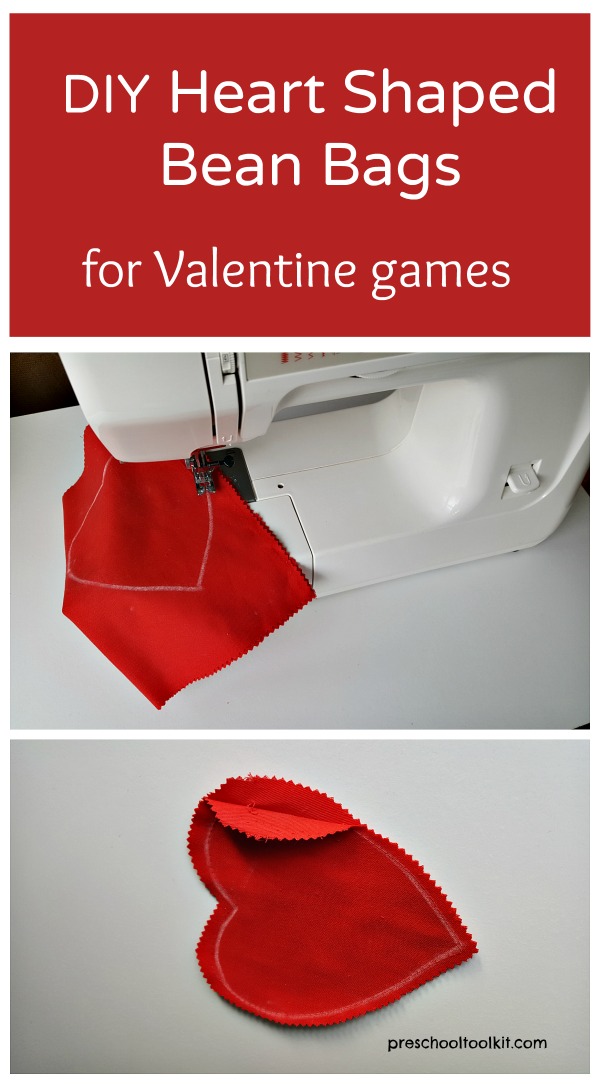 Homemade bean bags for kids Valentine activities