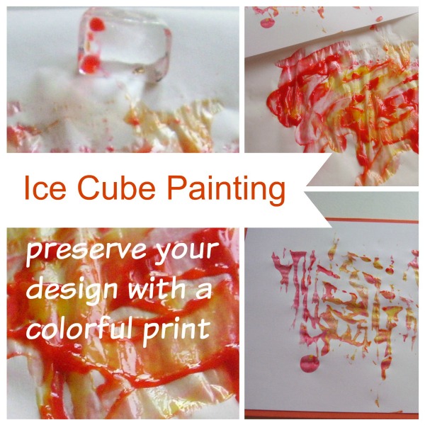 Ice cube painting and colorful prints