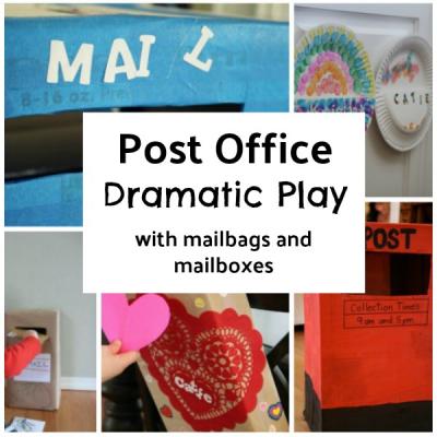 Mail themed pretend play for kids