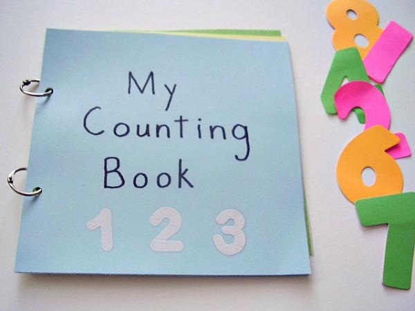 Homemade counting book preschool activity