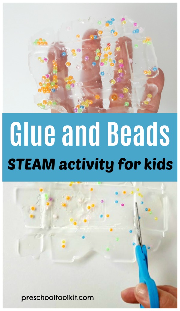 Glue and beads science for preschoolers