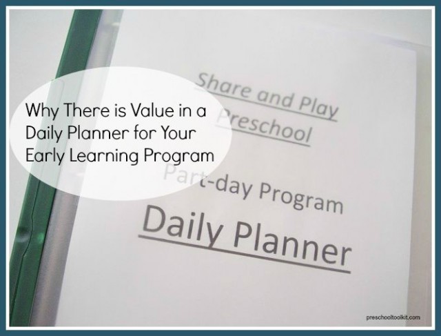 Exploring the value of a daily planner - Preschool Toolkit