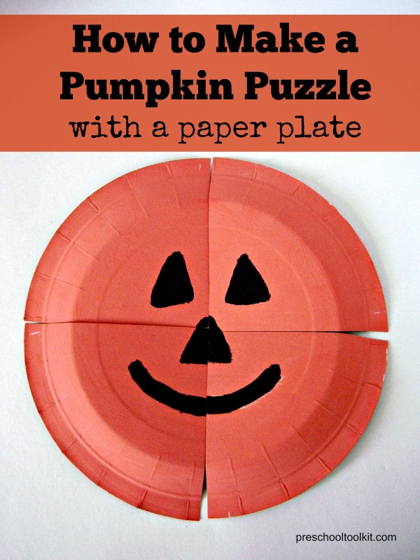 Easy to make puzzle with a paper plate