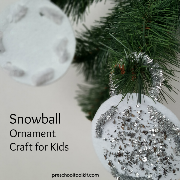 Christmas ornament lacing activity for preschoolers