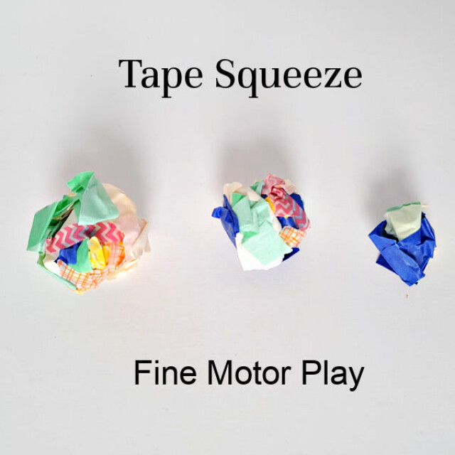 sticky tape fine motor preschool activity