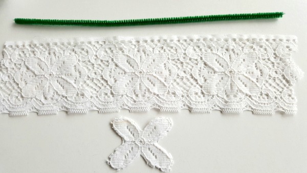 Lace trim for a butterfly craft with kids