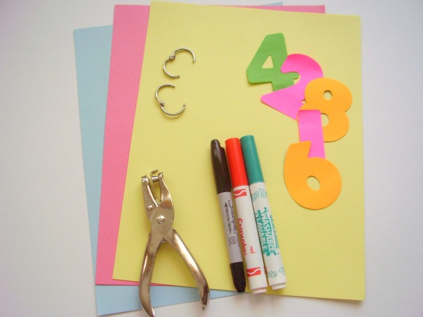 Supplies for homemade counting book