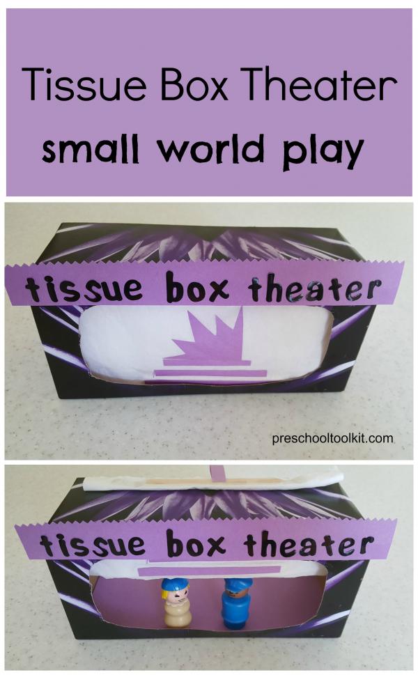 Tissue box theater small world play