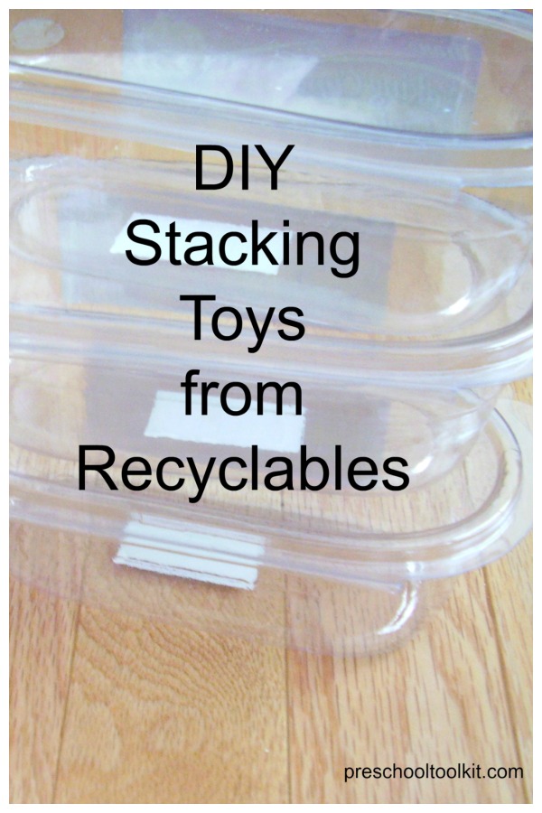 Use recyclables for DIY stacking toys